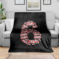 Fire Truck 6th Birthday Throw Blanket Firefighter Gift For Six Year Old Kid