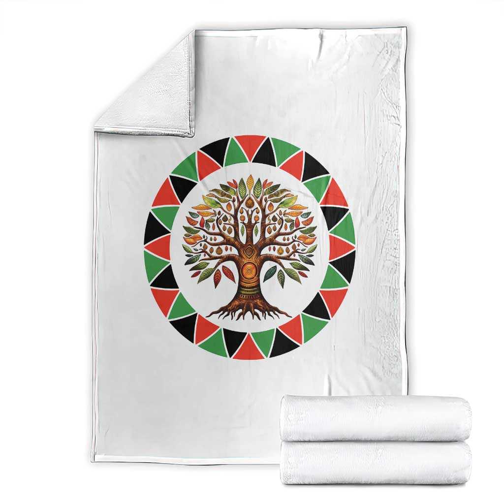 Kwanzaa Tree Of Life Throw Blanket African American Holiday Gift - Wonder Print Shop
