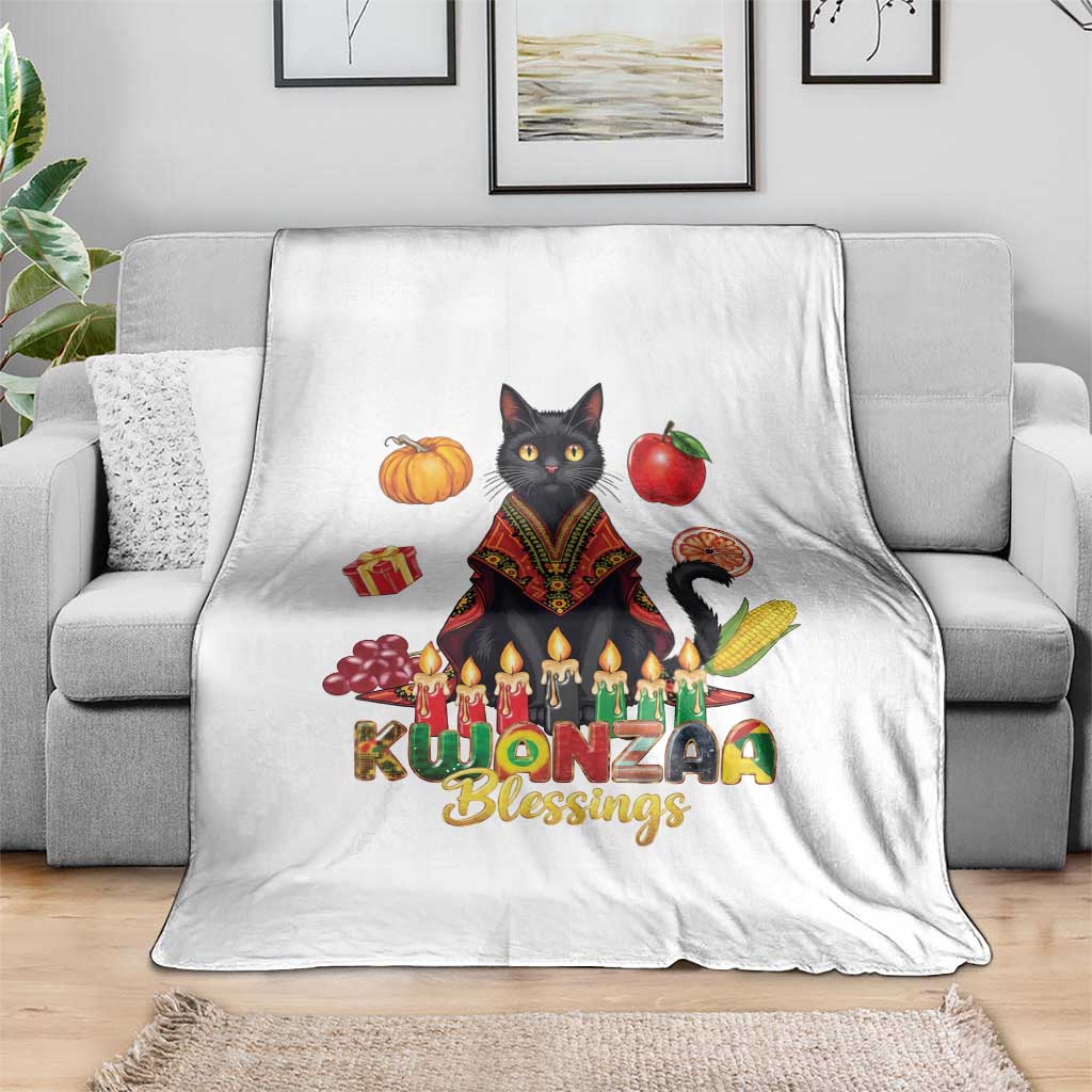 Kwanzaa Blessings Throw Blanket Funny Cat African Heritage Gift - Wonder Print Shop