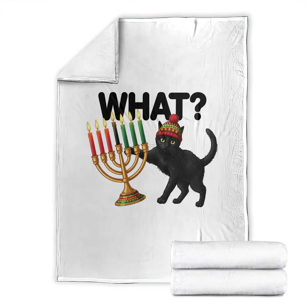 Funny Black Cat Chaos Kwanzaa Kinara Candle Throw Blanket African Heritage Gift - Wonder Print Shop
