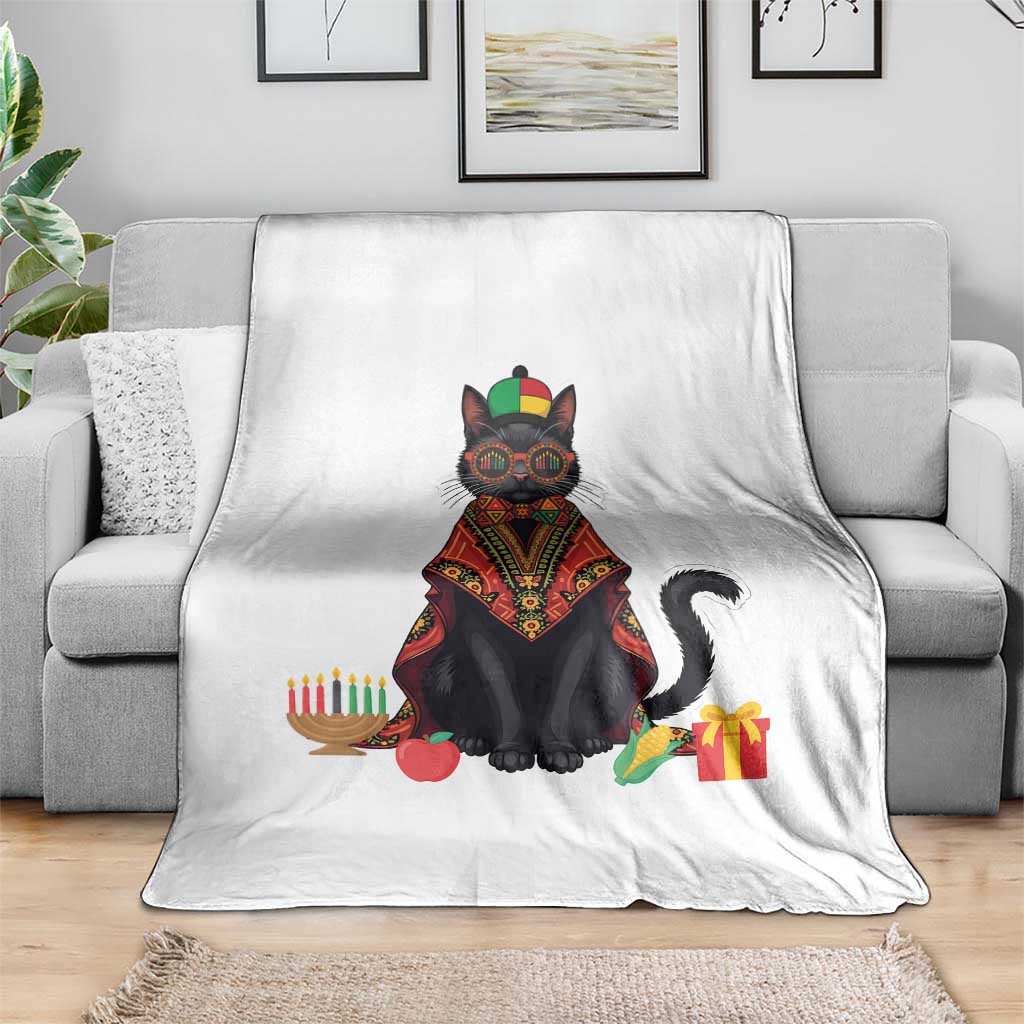 Cute Kwanzaa Cat Dashiki Throw Blanket African Heritage Gift - Wonder Print Shop