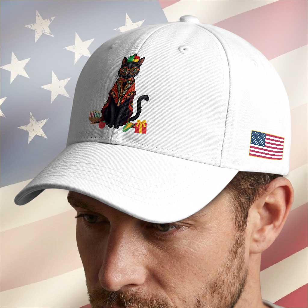 Cute Kwanzaa Cat Dashiki Baseball Cap African Heritage Gift