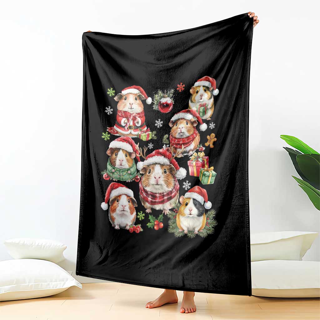 Funny Santa Cavy Squad Throw Blanket Christmas Guinea Pig Gift - Wonder Print Shop