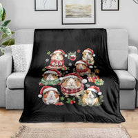 Funny Santa Cavy Squad Throw Blanket Christmas Guinea Pig Gift - Wonder Print Shop