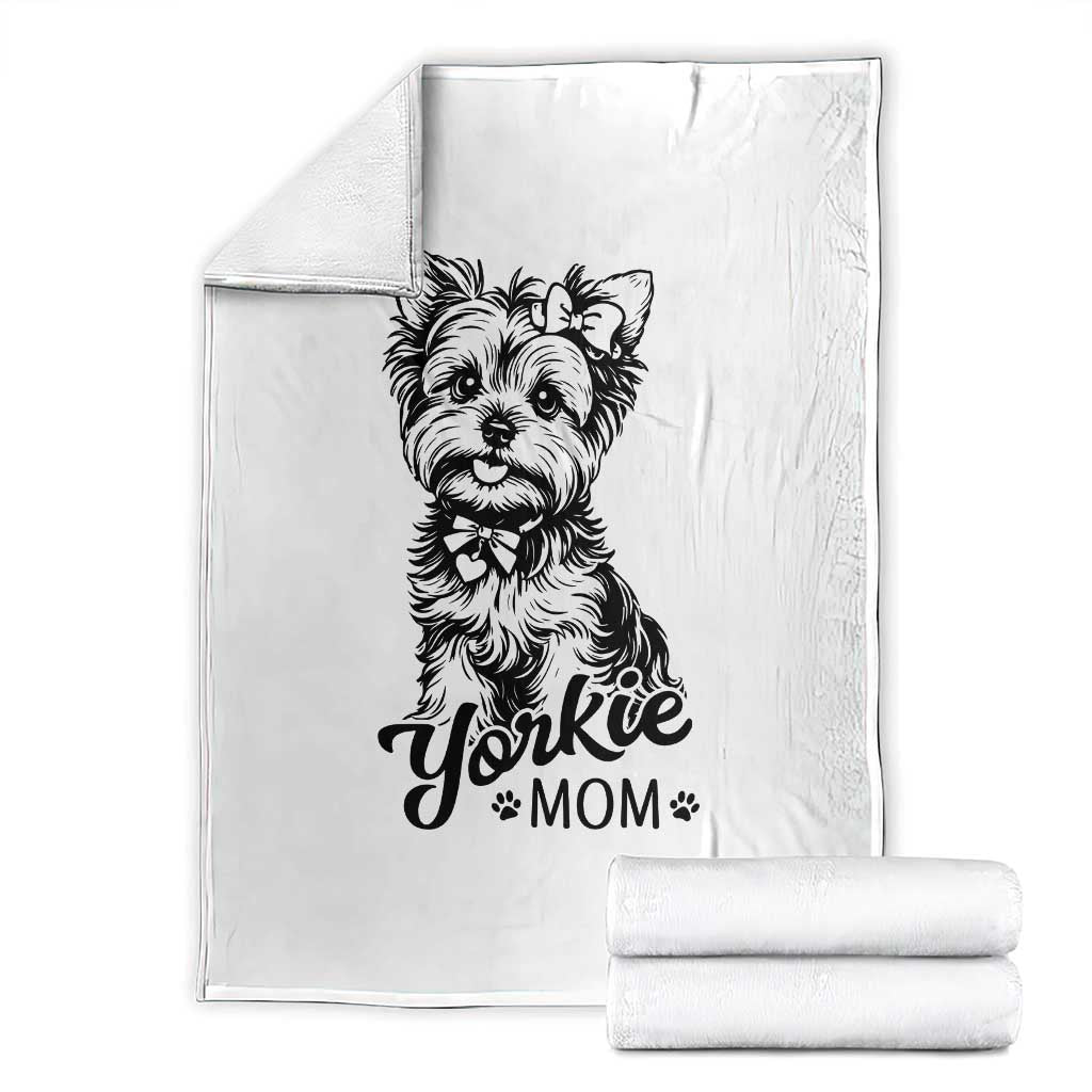 Yorkshire Terrier Mom Throw Blanket Cute Yorkie Mama Puppy Gift