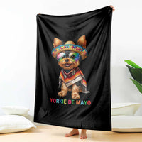 Yorkie De Mayo Throw Blanket Cinco De Mayo Dog Lover