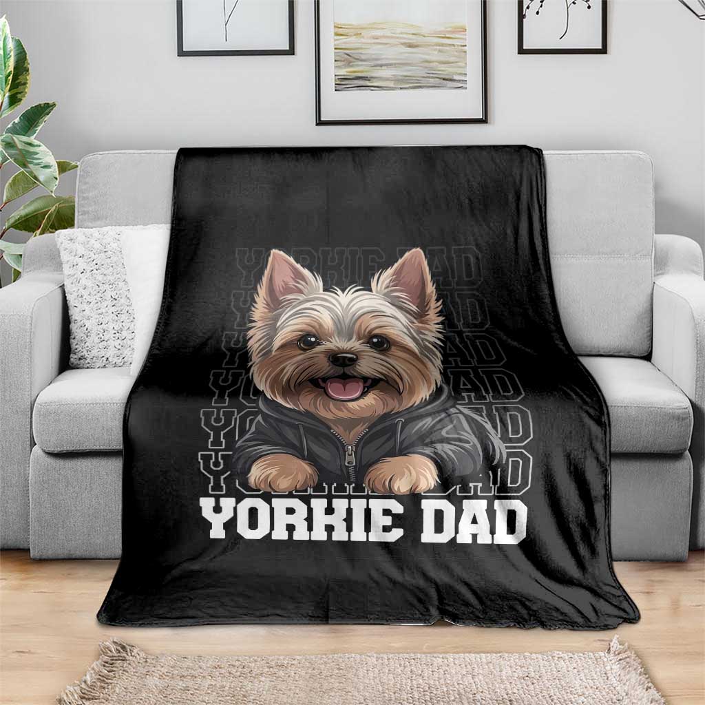 Proud Yorkshire Terrier Dad Throw Blanket Fathers Day Dog Lover Gift