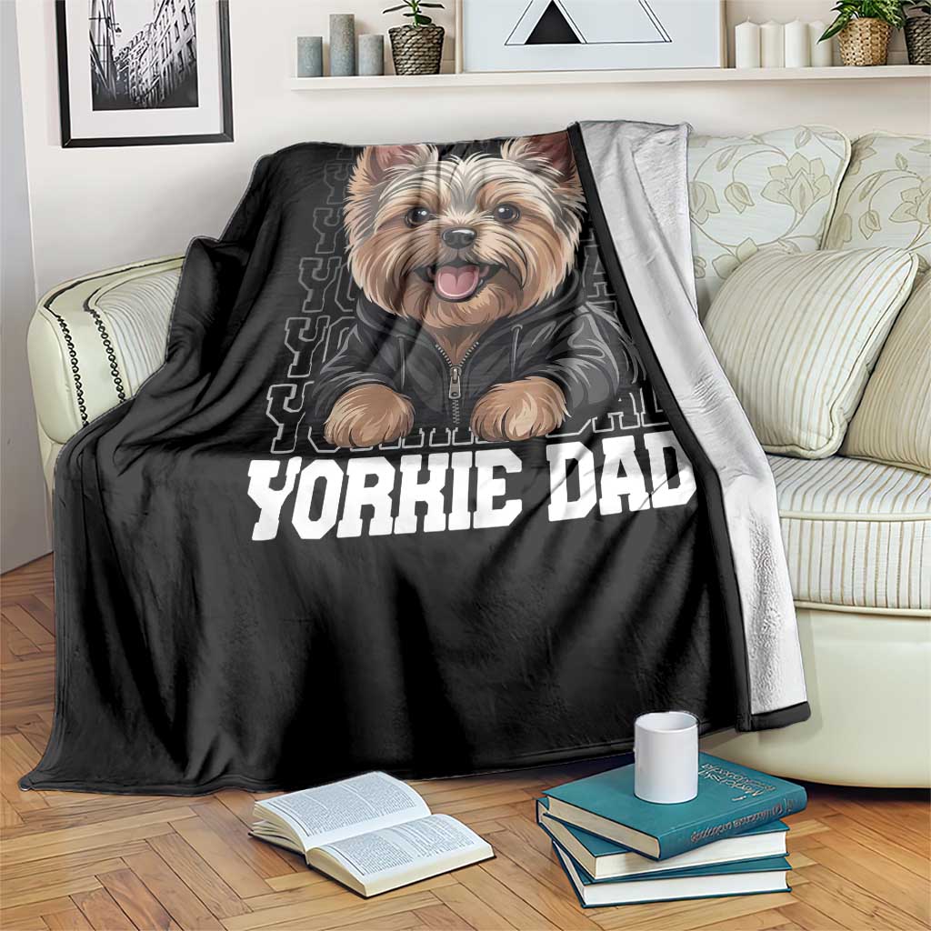Proud Yorkshire Terrier Dad Throw Blanket Fathers Day Dog Lover Gift