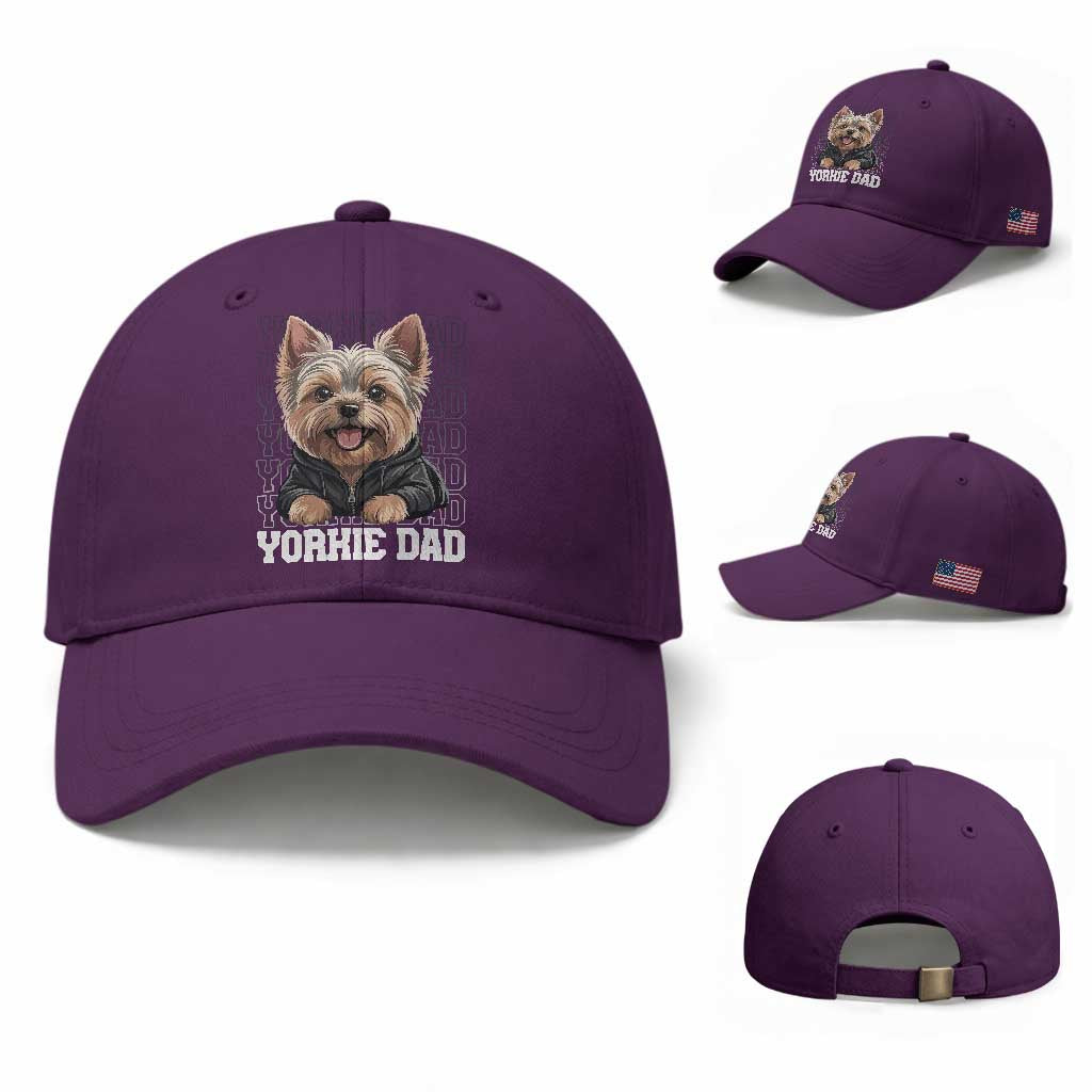 Proud Yorkshire Terrier Dad Baseball Cap Fathers Day Dog Lover Gift