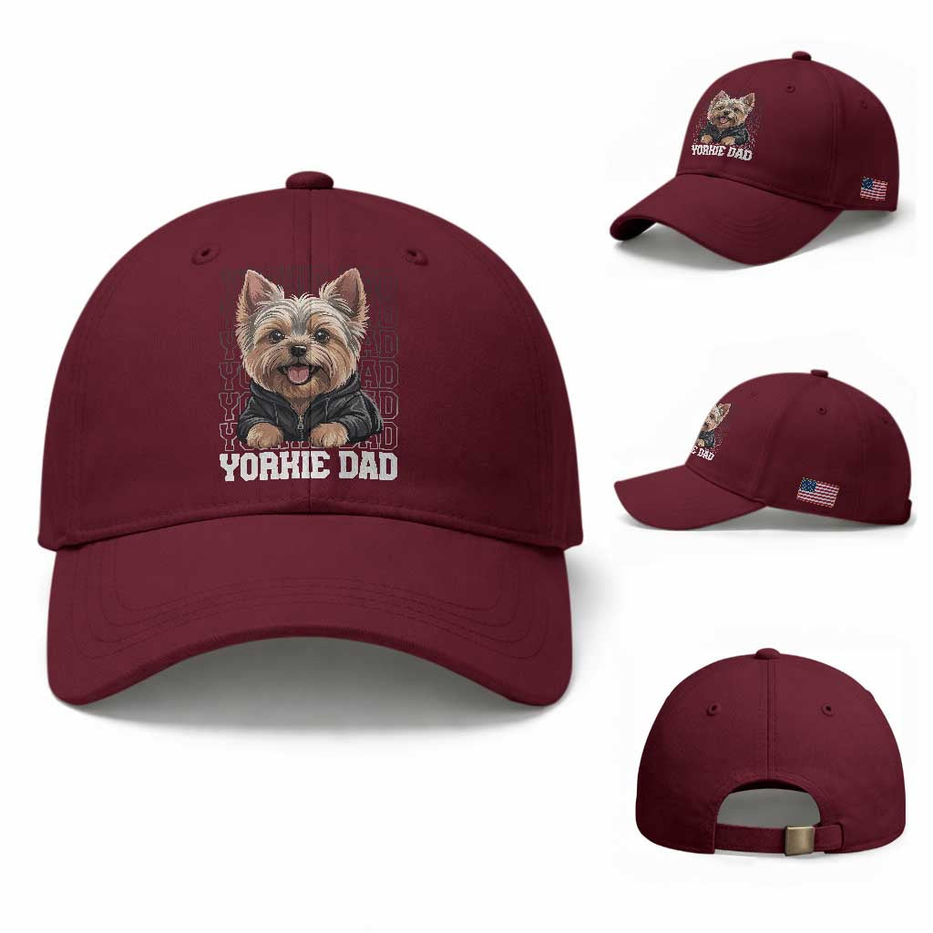 Proud Yorkshire Terrier Dad Baseball Cap Fathers Day Dog Lover Gift