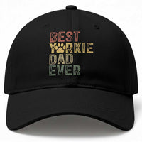 Best Yorkie Dad Ever Baseball Cap Retro Vintage Yorkshire Terrier Gift