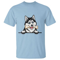 Cute Siberian Husky Puppy T Shirt Chewing Bone Meme