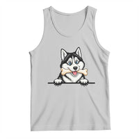 Cute Siberian Husky Puppy Tank Top Chewing Bone Meme