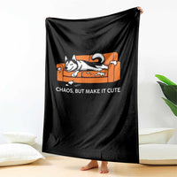 Mischievous Husky Owner Gift Throw Blanket Chaos But Make It Cute