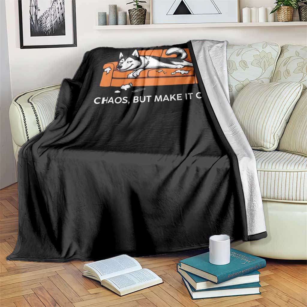 Mischievous Husky Owner Gift Throw Blanket Chaos But Make It Cute