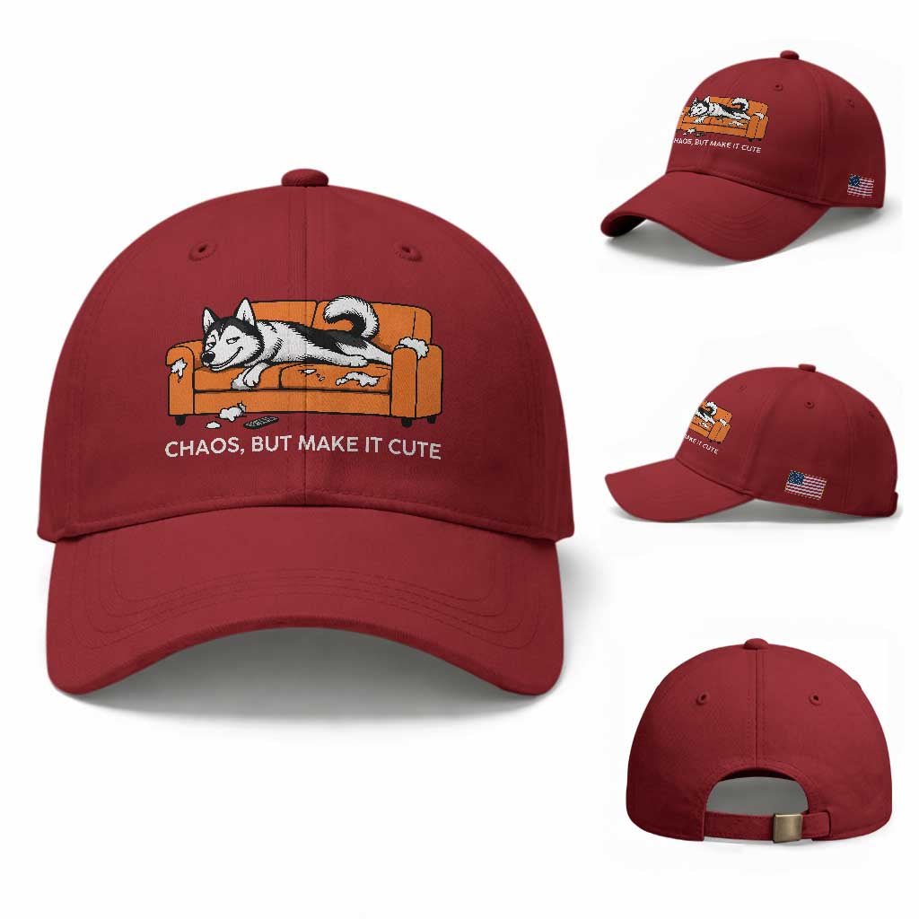 Mischievous Husky Owner Gift Baseball Cap Chaos But Make It Cute