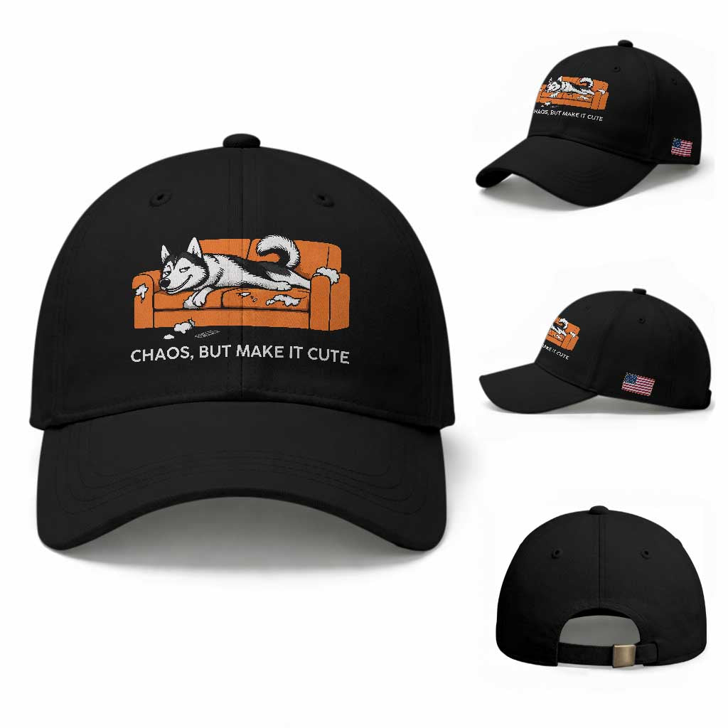 Mischievous Husky Owner Gift Baseball Cap Chaos But Make It Cute