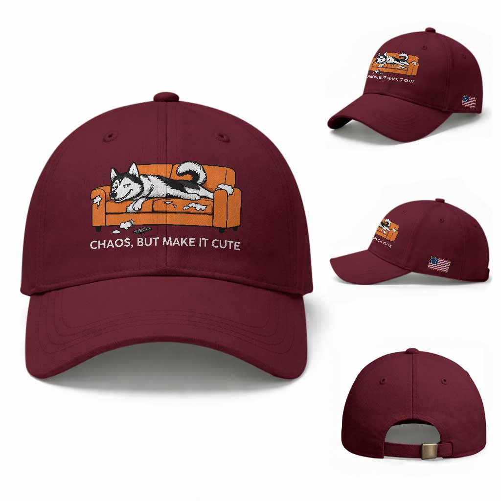 Mischievous Husky Owner Gift Baseball Cap Chaos But Make It Cute