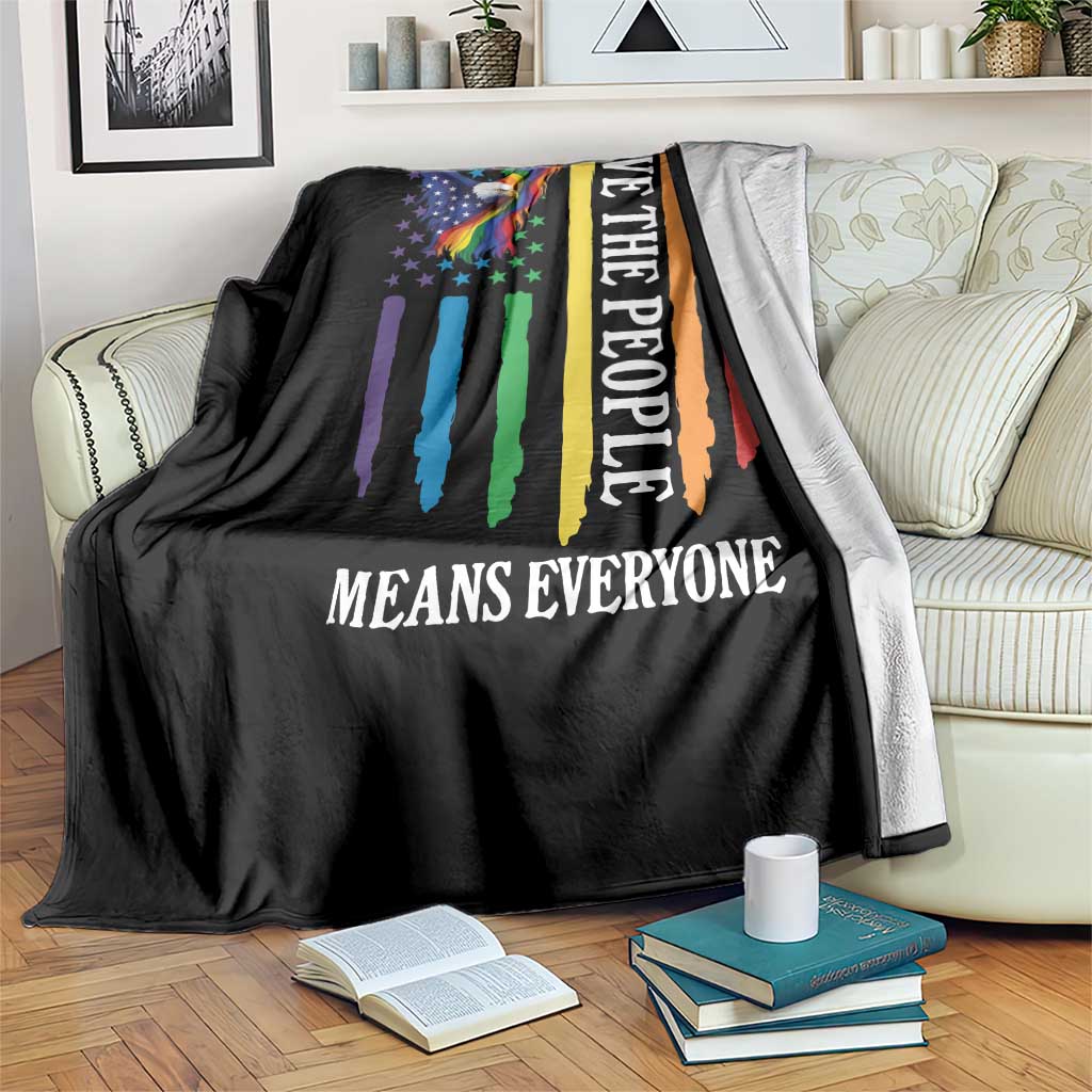 Patriotic Rainbow Pride American Eagle Throw Blanket We The People LGBT Pride