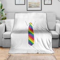 Funny Rainbow Striped Necktie Throw Blanket LGBT Pride Support Graphic