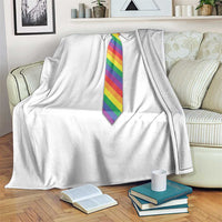 Funny Rainbow Striped Necktie Throw Blanket LGBT Pride Support Graphic
