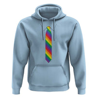 Funny Rainbow Striped Necktie Hoodie LGBT Pride Support Graphic