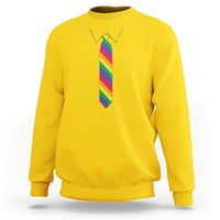 Funny Rainbow Striped Necktie Sweatshirt LGBT Pride Support Graphic