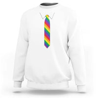 Funny Rainbow Striped Necktie Sweatshirt LGBT Pride Support Graphic