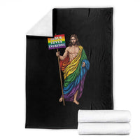 Christian LGBTQ Support Throw Blanket Jesus Loves Everyone