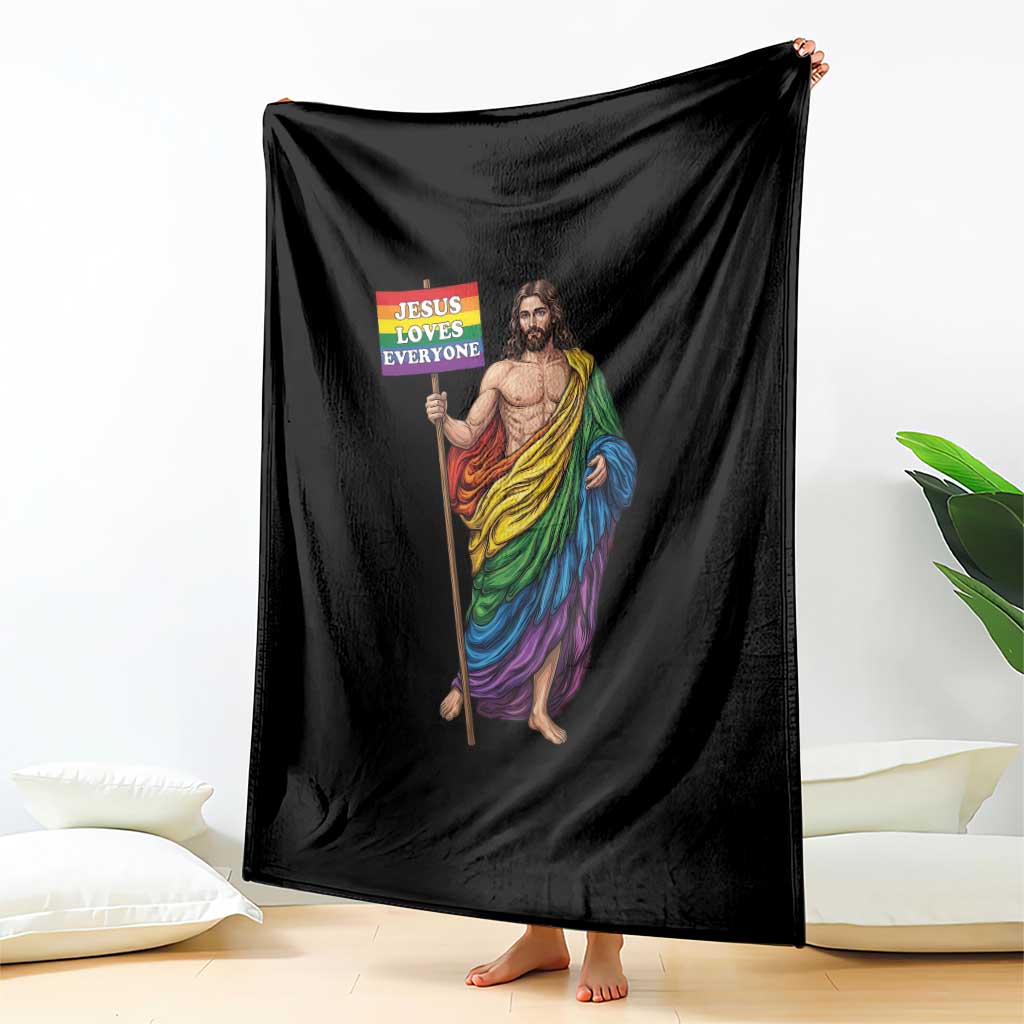 Christian LGBTQ Support Throw Blanket Jesus Loves Everyone