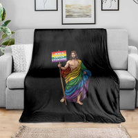 Christian LGBTQ Support Throw Blanket Jesus Loves Everyone
