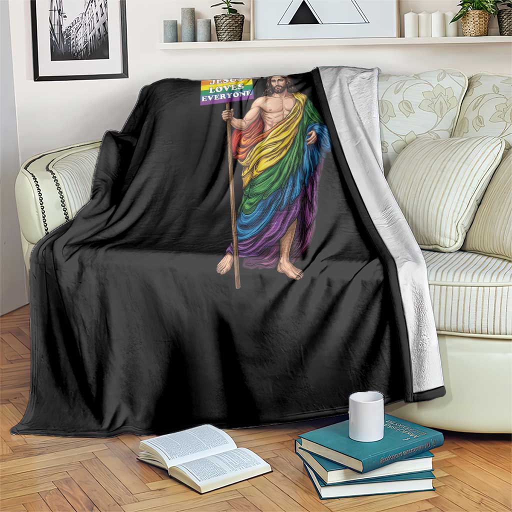Christian LGBTQ Support Throw Blanket Jesus Loves Everyone