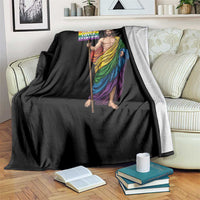 Christian LGBTQ Support Throw Blanket Jesus Loves Everyone