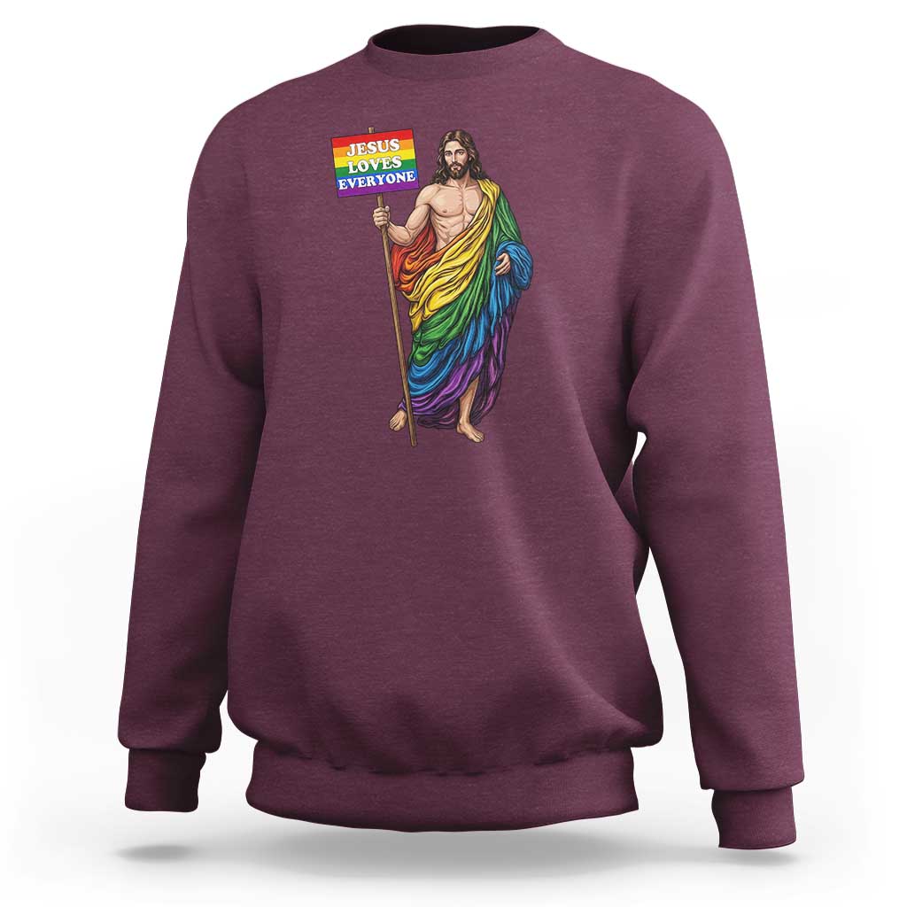 Christian LGBTQ Support Sweatshirt Jesus Loves Everyone