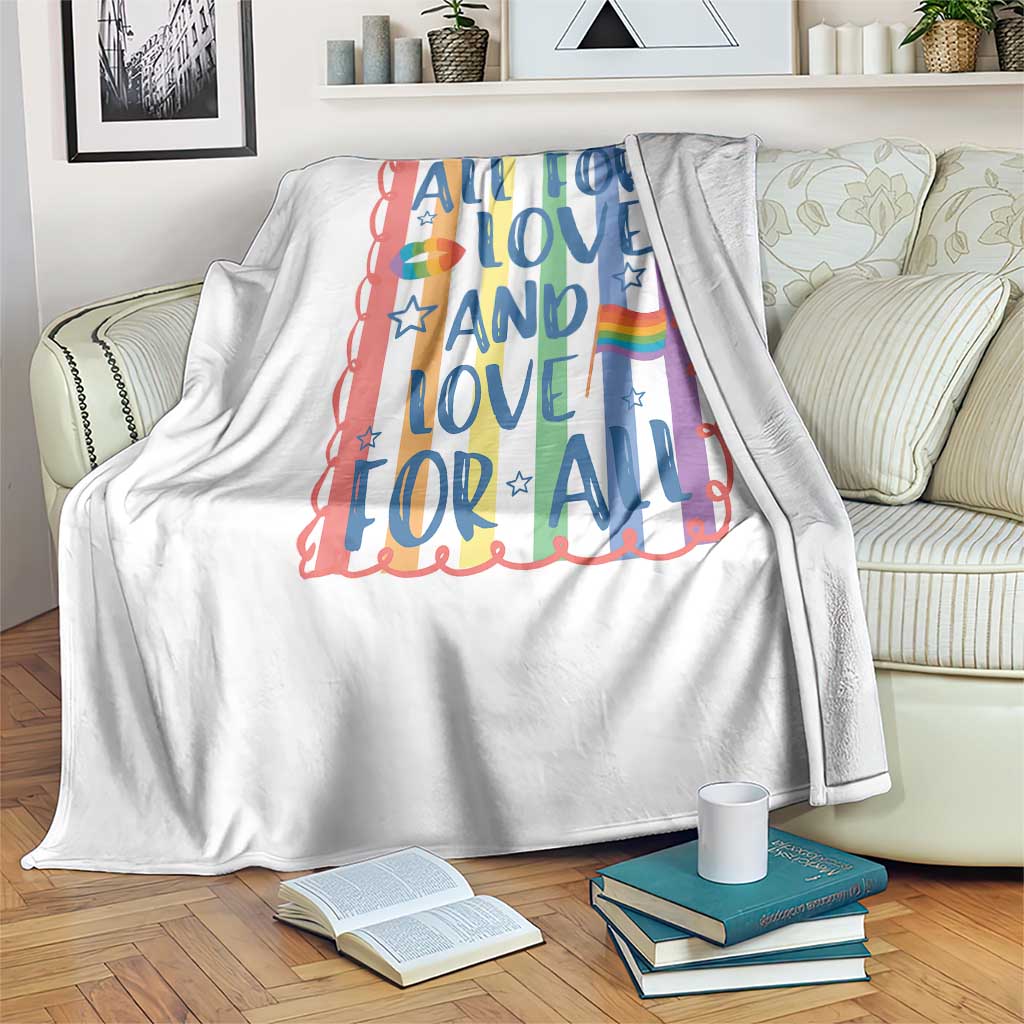All For Love And Love For All Throw Blanket Pride Month LGBT Support