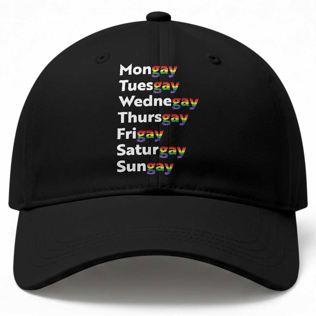 Rainbow Days Of The Week Mongay Tuesgay Baseball Cap Funny LGBT Pride Month