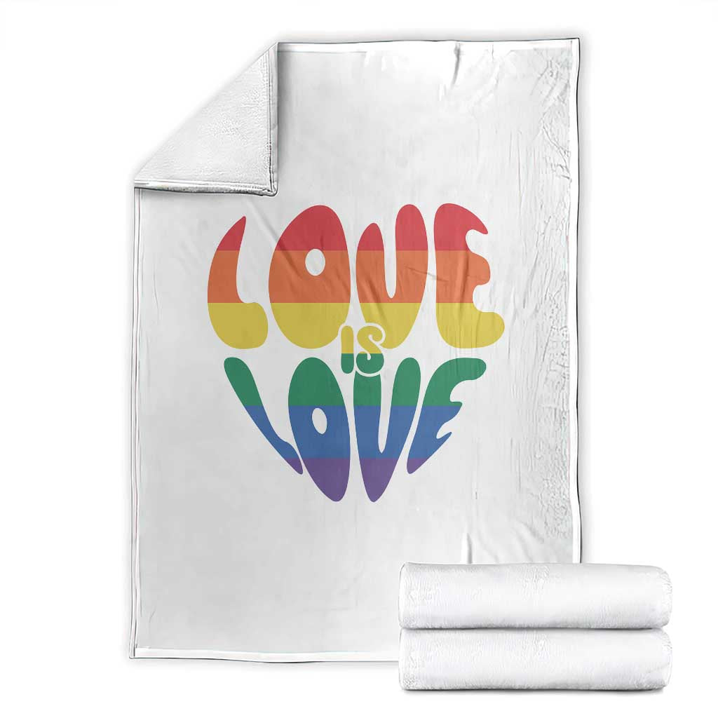 Love Is Love LGBTQ Pride Throw Blanket Rainbow Flag Community