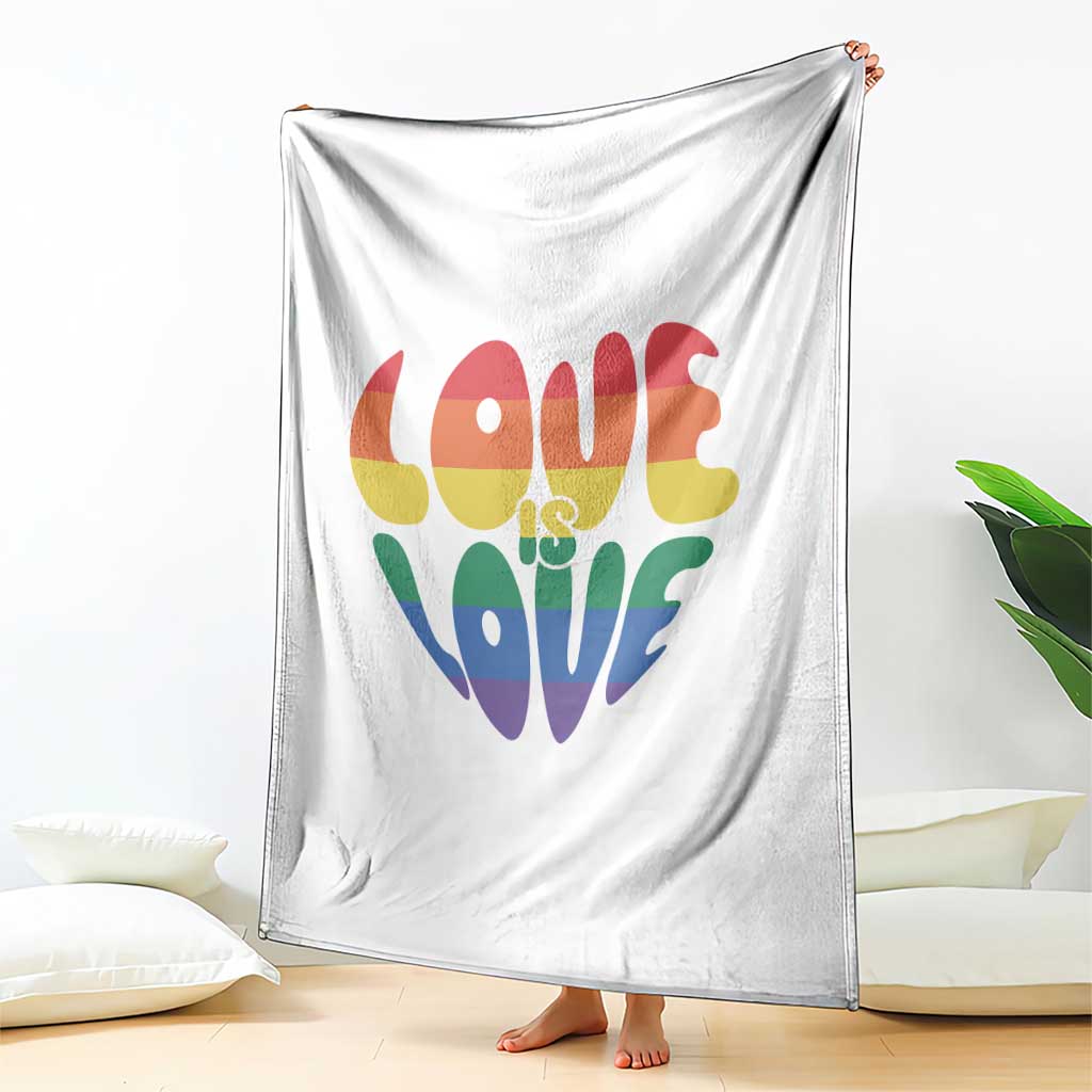 Love Is Love LGBTQ Pride Throw Blanket Rainbow Flag Community