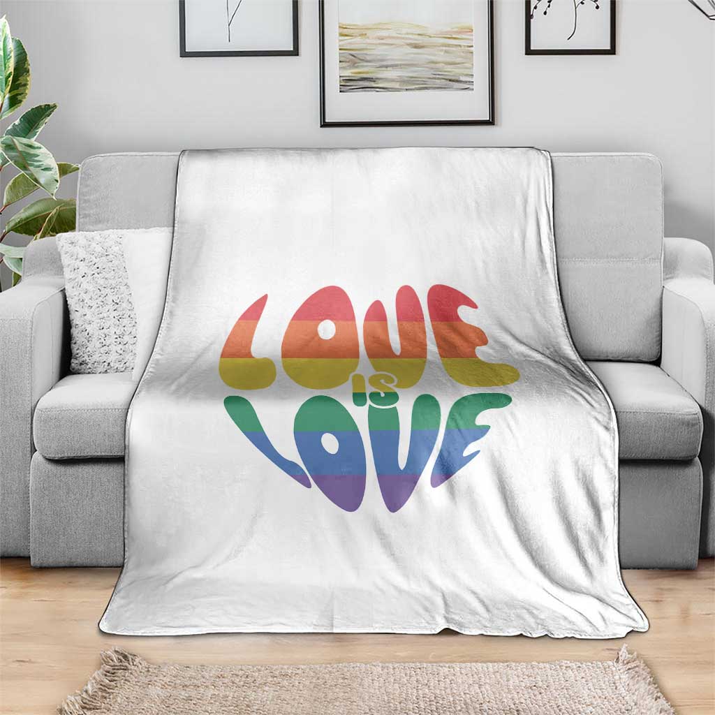 Love Is Love LGBTQ Pride Throw Blanket Rainbow Flag Community