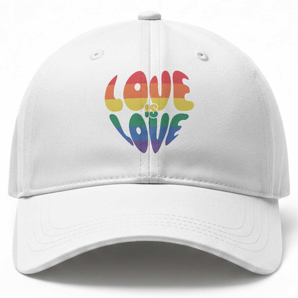 Love Is Love LGBTQ Pride Baseball Cap Rainbow Flag Community