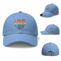 Love Is Love LGBTQ Pride Baseball Cap Rainbow Flag Community