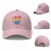 Love Is Love LGBTQ Pride Baseball Cap Rainbow Flag Community
