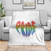 Rainbow Heart Pride Throw Blanket LGBTQ Support Graphic