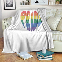 Rainbow Heart Pride Throw Blanket LGBTQ Support Graphic