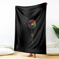Be You LGBT Rainbow Dandelion Throw Blanket Pride Month Support