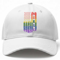 Rainbow RN Ally Pride Month Baseball Cap LGBTQ Healthcare Worker