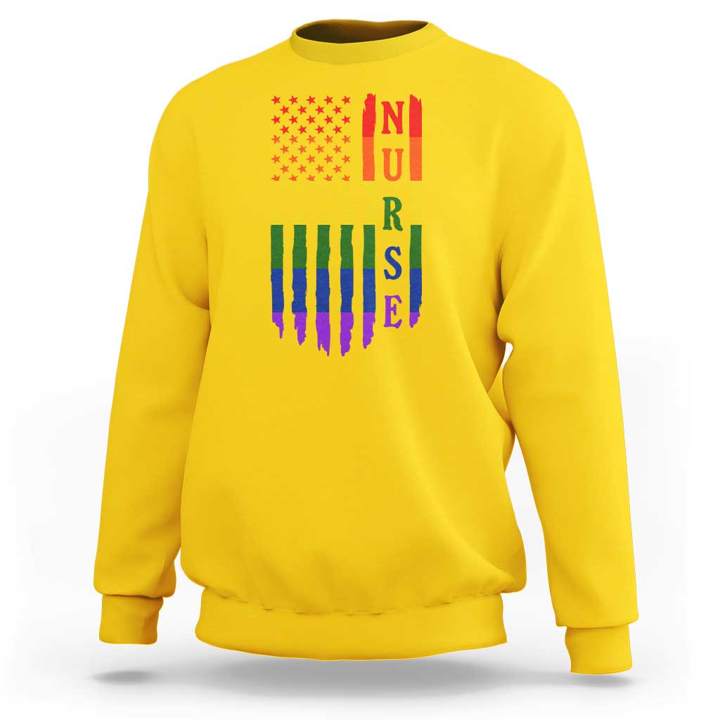 Rainbow RN Ally Pride Month Sweatshirt LGBTQ Healthcare Worker