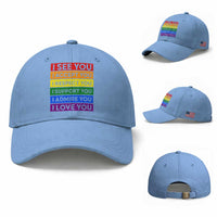 I See Accept Respect Support Admire Love You Baseball Cap LGBT Ally Pride Graphic