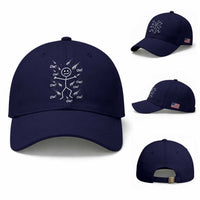 Funny Stick Figure Meteor Shower Baseball Cap Cosmic Joke