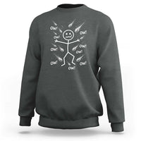 Funny Stick Figure Meteor Shower Sweatshirt Cosmic Joke